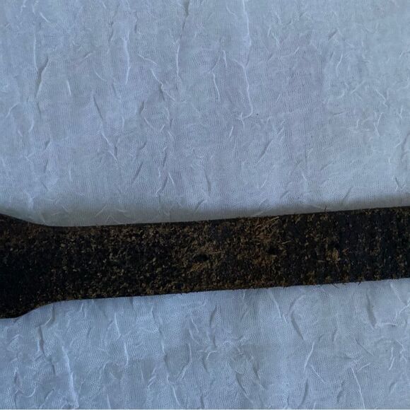 Macy's Leather Belt Vintage Brown Tooled Oiled Harness Leather Made in Italy 32" - Picture 11 of 15